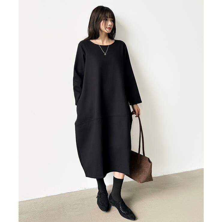 裏起毛 コクーンワンピース コットンリネンワンピース | COCOMOMO | 詳細画像35 