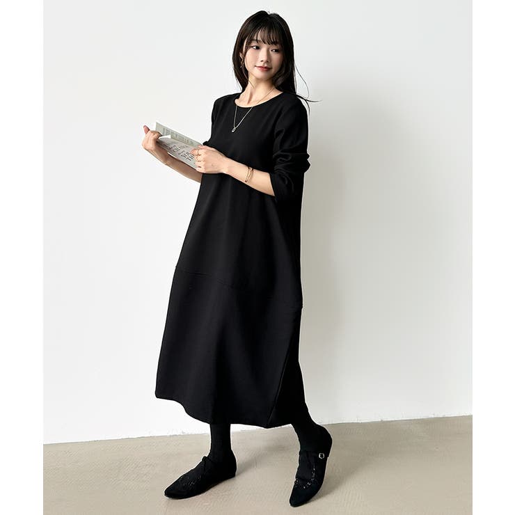 裏起毛 コクーンワンピース コットンリネンワンピース | COCOMOMO | 詳細画像38 