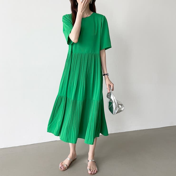 フレアワンピース ロングワンピース 半袖 | COCOMOMO | 詳細画像3 