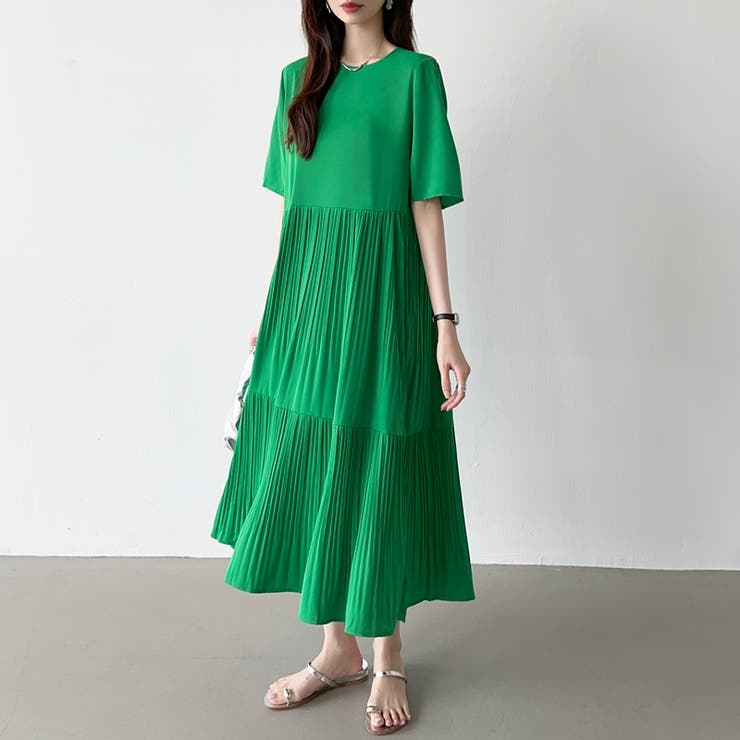 フレアワンピース ロングワンピース 半袖 | COCOMOMO | 詳細画像4 