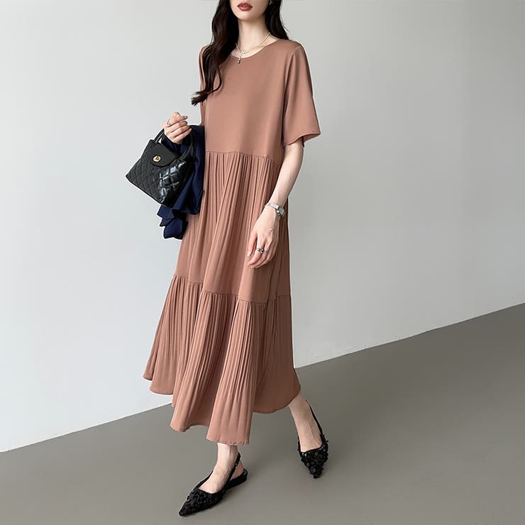 フレアワンピース ロングワンピース 半袖 | COCOMOMO | 詳細画像14 