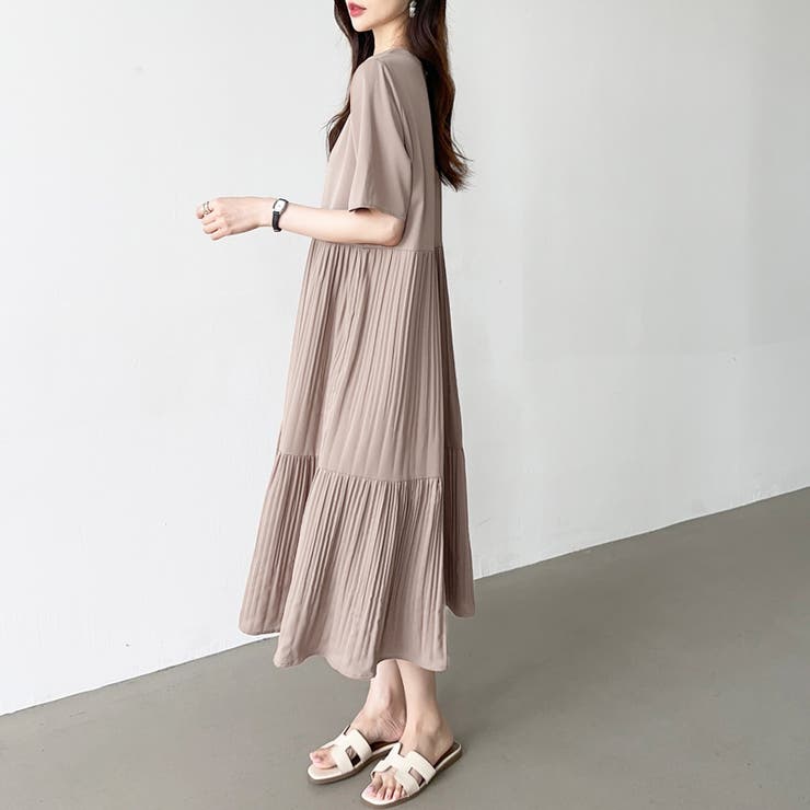 フレアワンピース ロングワンピース 半袖 | COCOMOMO | 詳細画像38 