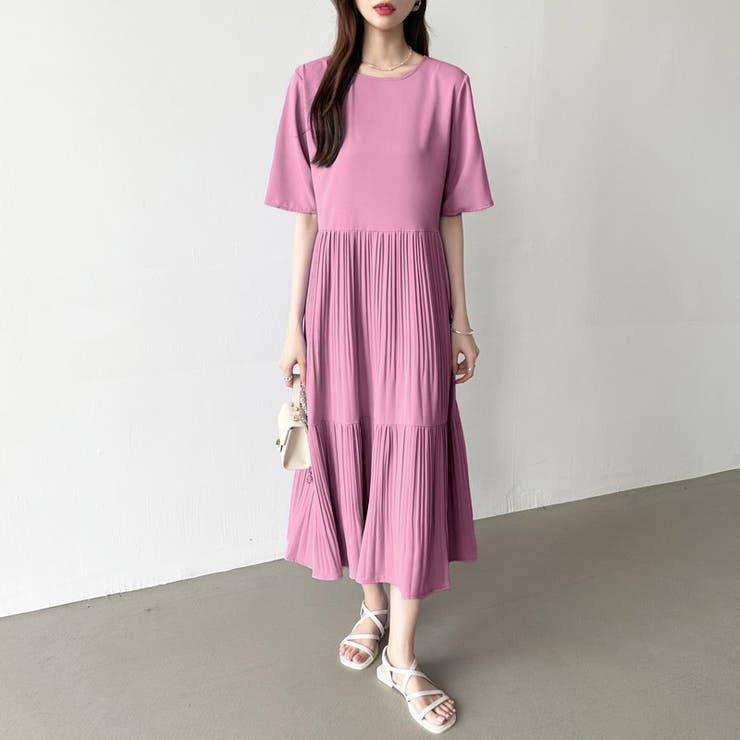 フレアワンピース ロングワンピース 半袖 | COCOMOMO | 詳細画像12 