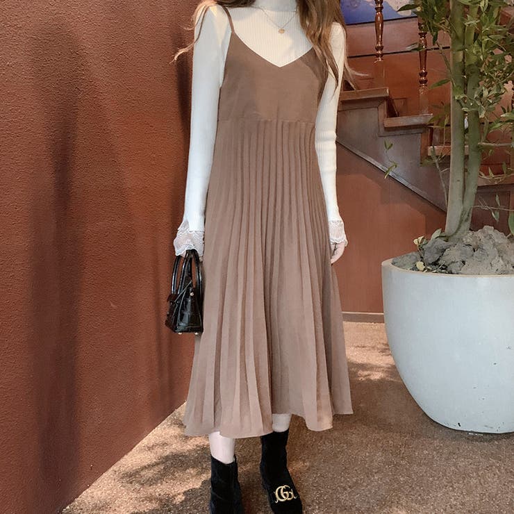 キャミソールワンピース プリーツワンピース ロングワンピース | COCOMOMO | 詳細画像15