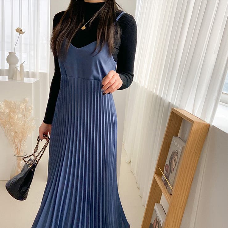 キャミソールワンピース プリーツワンピース ロングワンピース | COCOMOMO | 詳細画像3