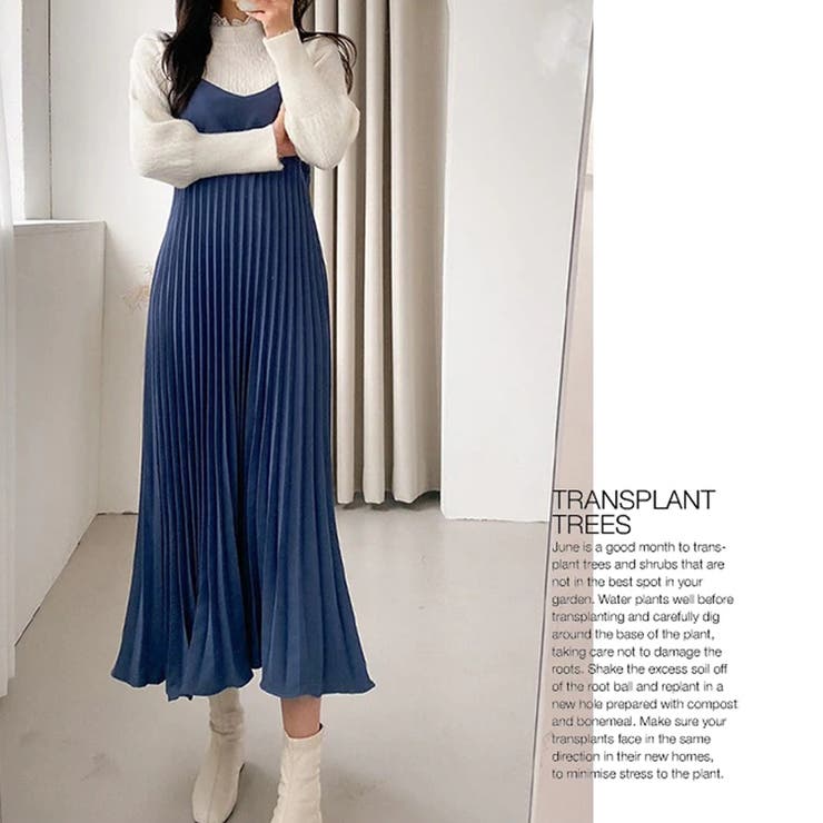 キャミソールワンピース プリーツワンピース ロングワンピース | COCOMOMO | 詳細画像5