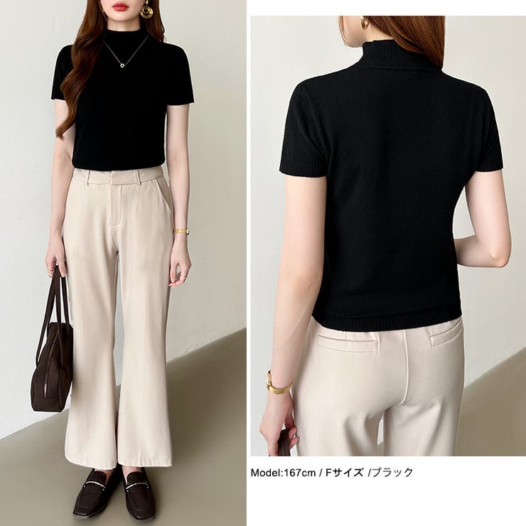 サマーニット 半袖ニット ハイネックニット | COCOMOMO | 詳細画像35 