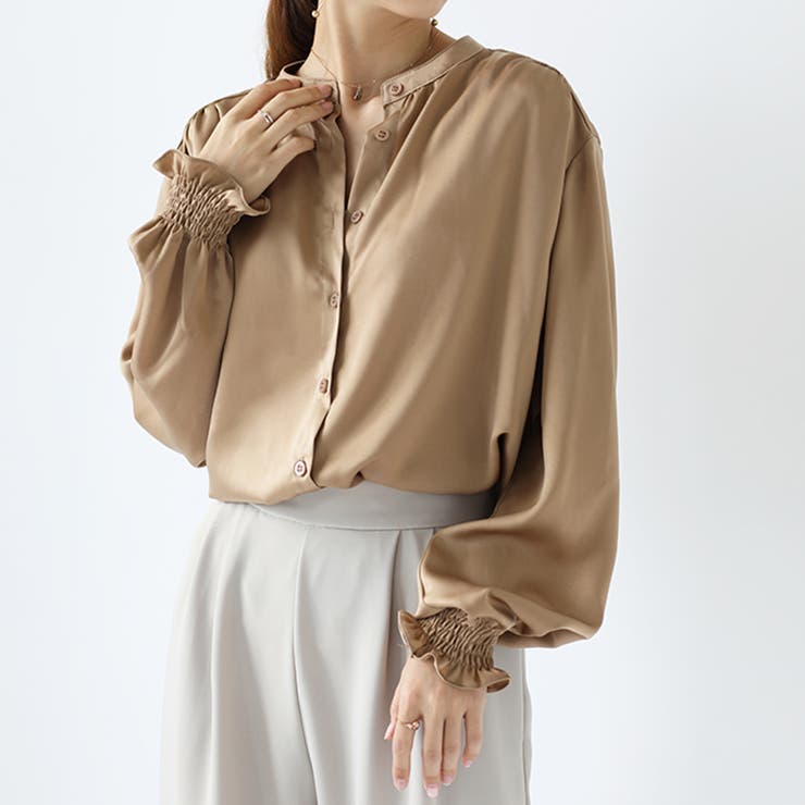 オフィスカジュアル サテンシャツ ブラウス レディース 品番 Cocw Cocomomo ココモモ のレディース ファッション通販 Shoplist ショップリスト