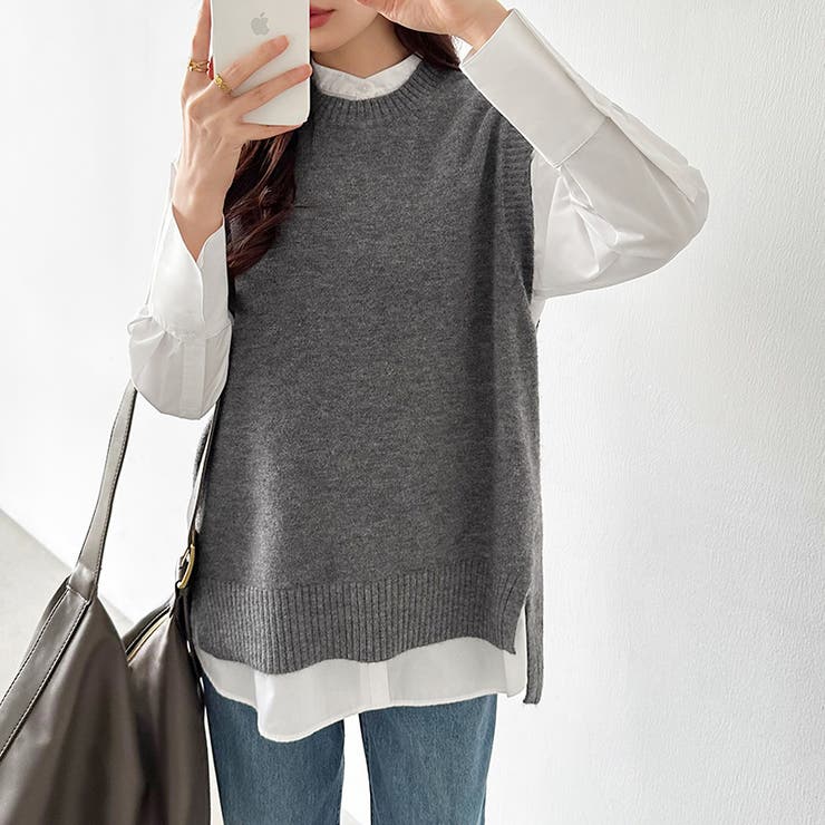 ニットベスト レディース 韓国 | COCOMOMO | 詳細画像9 