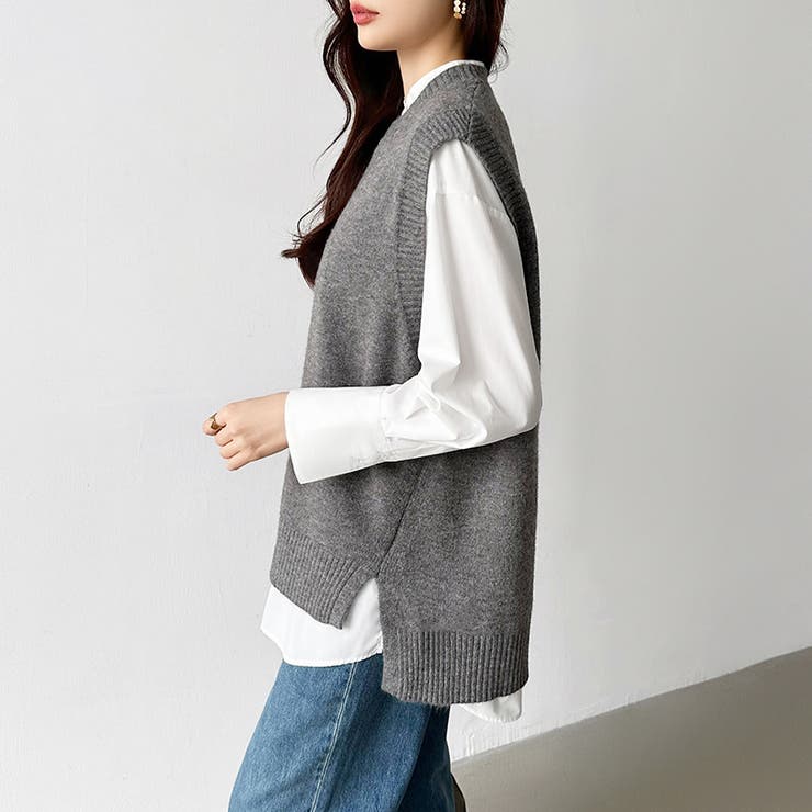 ニットベスト レディース 韓国 | COCOMOMO | 詳細画像10 