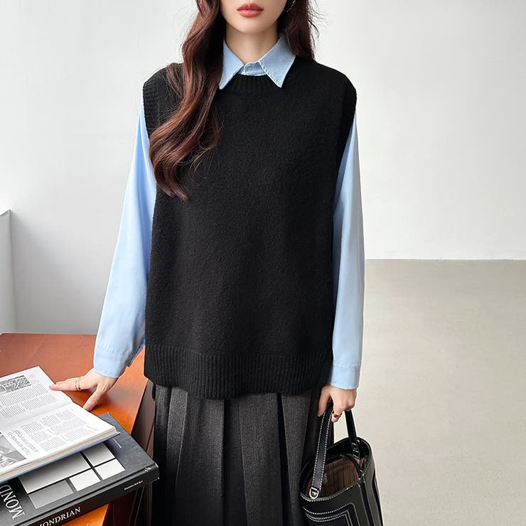 ニットベスト レディース 韓国 | COCOMOMO | 詳細画像7 