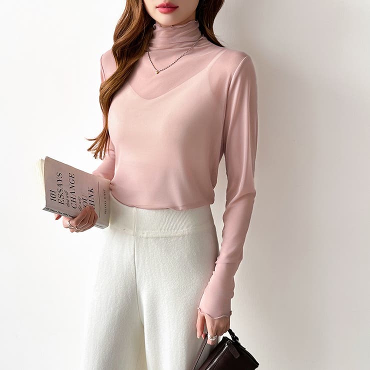 レイヤードにも使いやすい シアートップス ハイネック | COCOMOMO | 詳細画像21 