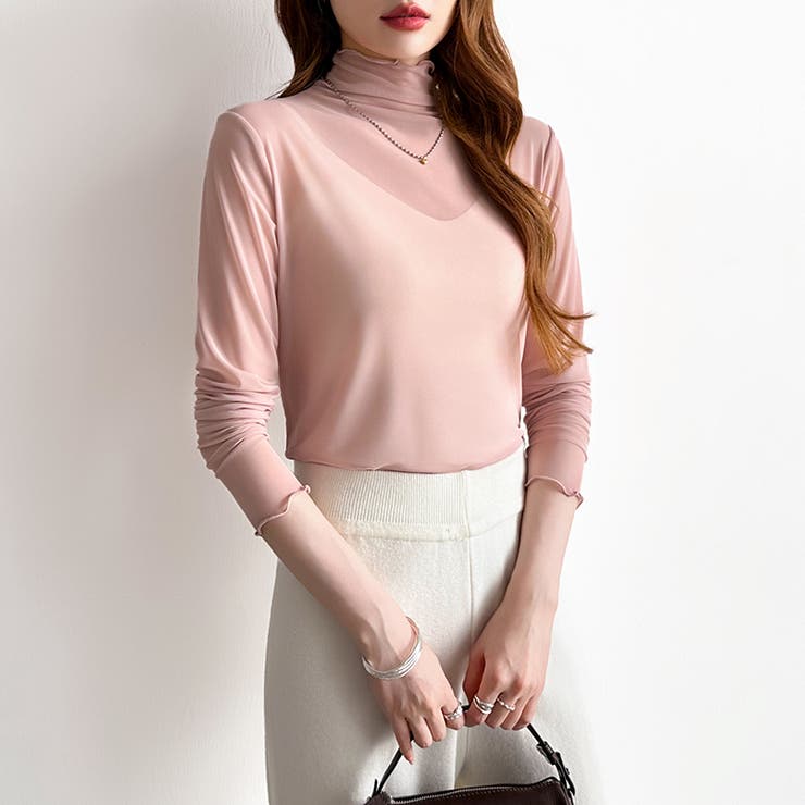 レイヤードにも使いやすい シアートップス ハイネック | COCOMOMO | 詳細画像22 