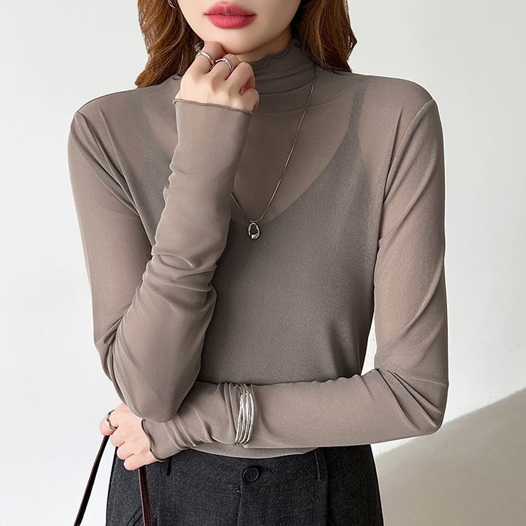 レイヤードにも使いやすい シアートップス ハイネック | COCOMOMO | 詳細画像39 