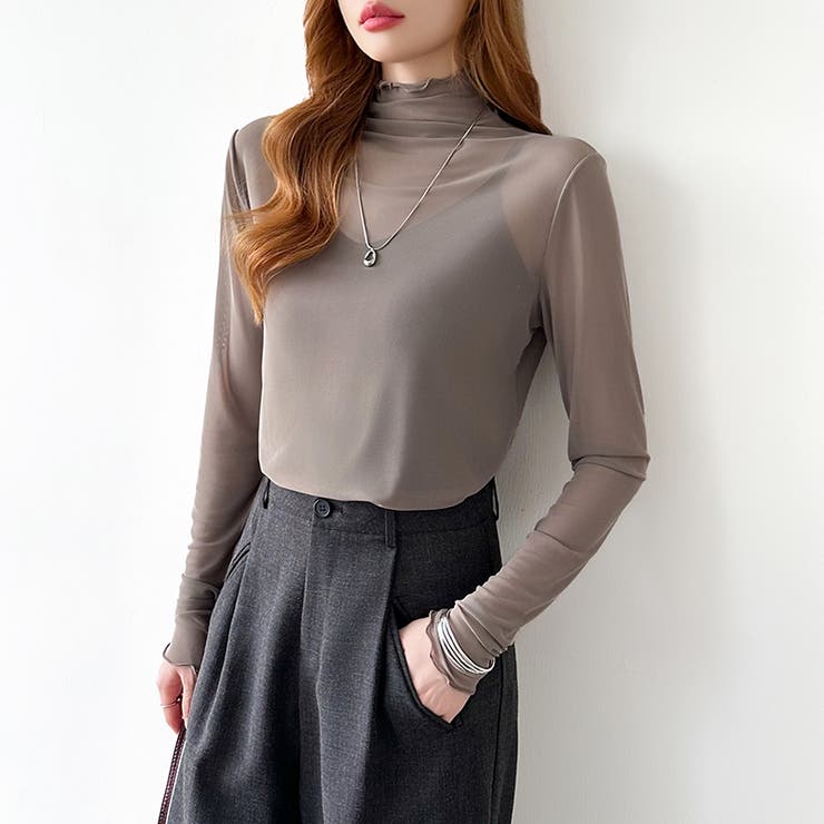 レイヤードにも使いやすい シアートップス ハイネック | COCOMOMO | 詳細画像40 