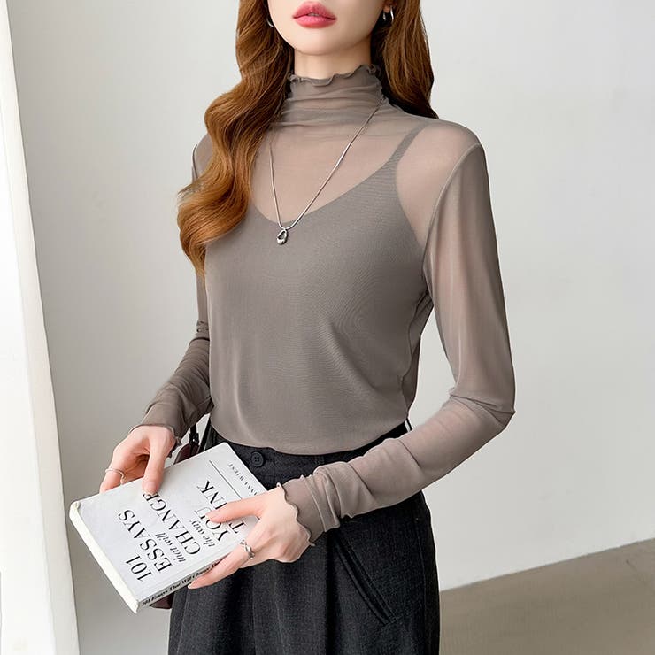 レイヤードにも使いやすい シアートップス ハイネック | COCOMOMO | 詳細画像48 