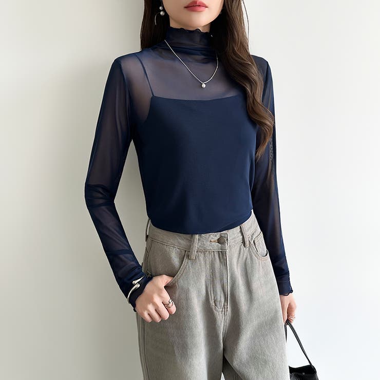 レイヤードにも使いやすい シアートップス ハイネック | COCOMOMO | 詳細画像76 