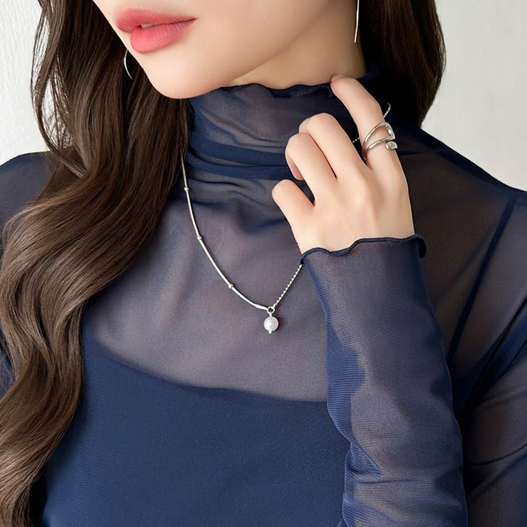 レイヤードにも使いやすい シアートップス ハイネック | COCOMOMO | 詳細画像78 