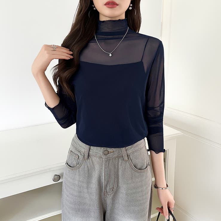 レイヤードにも使いやすい シアートップス ハイネック | COCOMOMO | 詳細画像81 