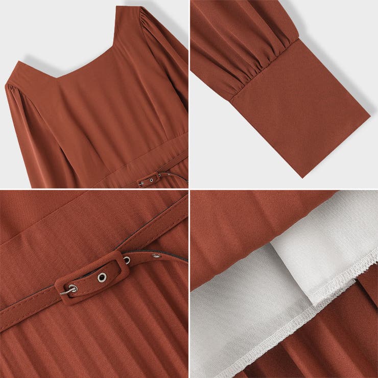 ワンピース ブリーツマキシワンピース 長袖ロングワンピース | COCOMOMO | 詳細画像20 