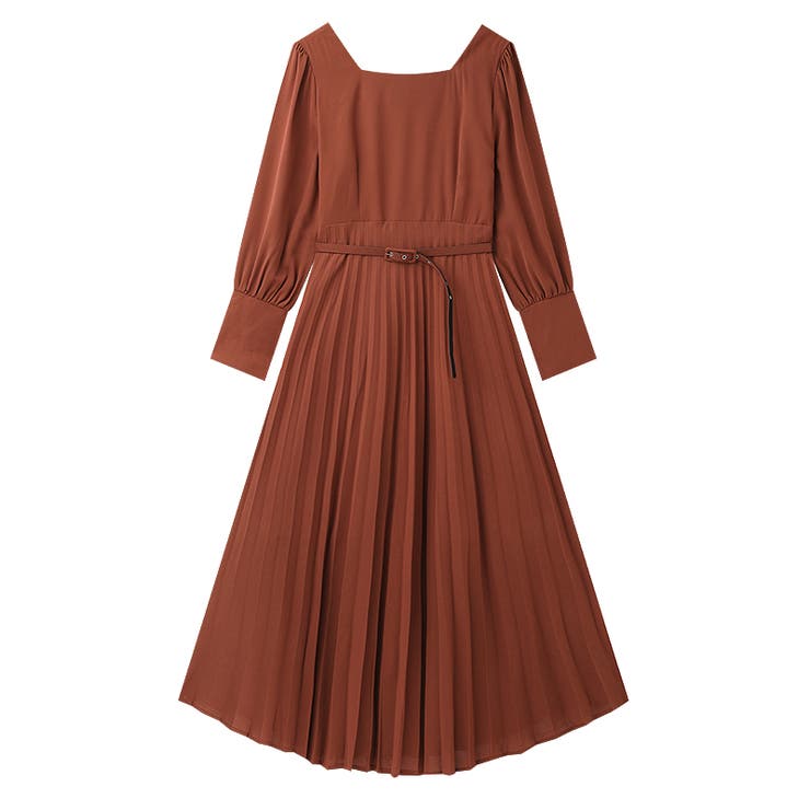 ワンピース ブリーツマキシワンピース 長袖ロングワンピース | COCOMOMO | 詳細画像21 