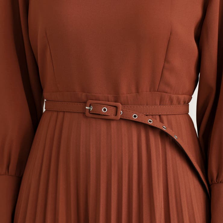 ワンピース ブリーツマキシワンピース 長袖ロングワンピース | COCOMOMO | 詳細画像13 