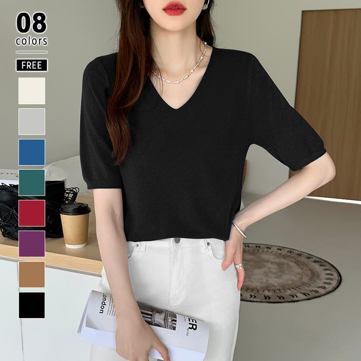 大特価セール】DAMA Collection 半袖ニット Aライン コットン