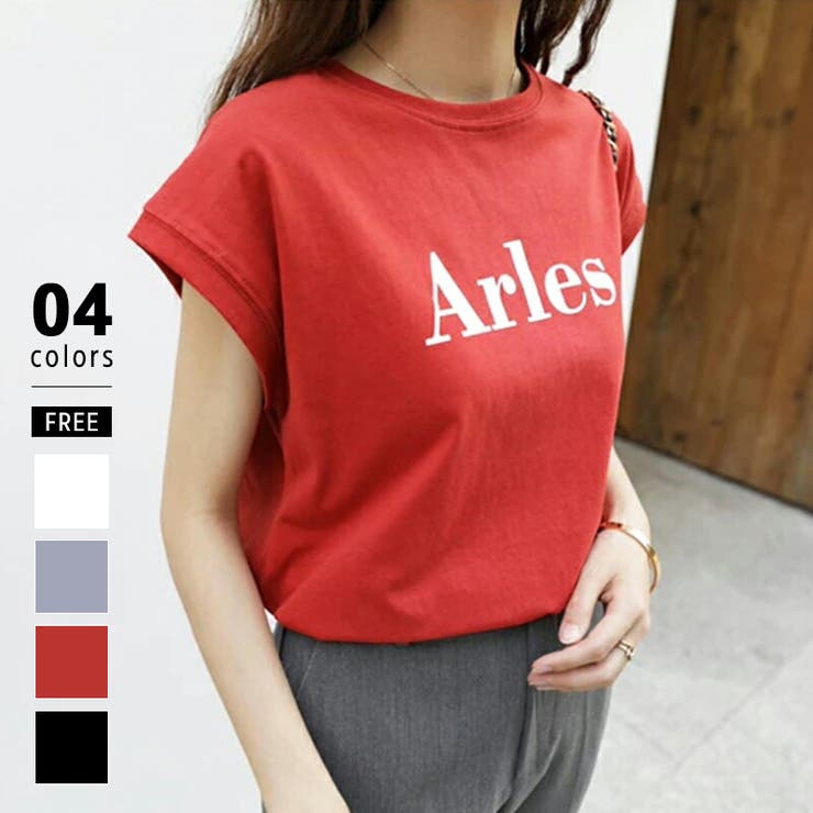 レッド | ロゴtシャツ フレンチスリーブ ロゴ | COCOMOMO