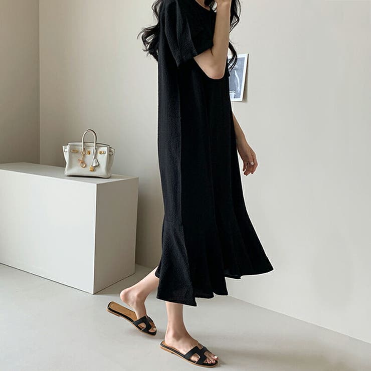 ティアードフレアワンピース ロングワンピース キーネック | COCOMOMO | 詳細画像9 