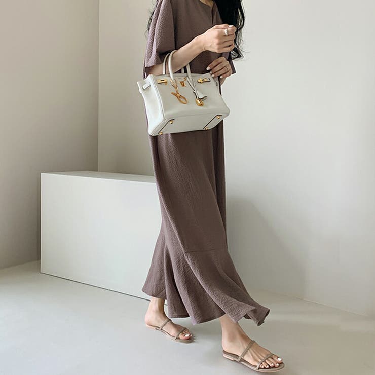 ティアードフレアワンピース ロングワンピース キーネック | COCOMOMO | 詳細画像6 