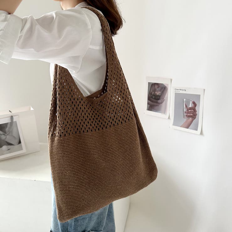 ナチュラルで大人可愛いショルダーバッグ ニットバッグ トートバッグ大容量 | COCOMOMO | 詳細画像23 