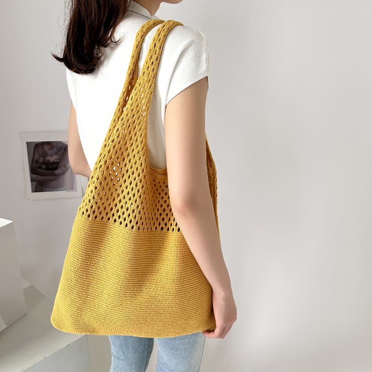 ナチュラルで大人可愛いショルダーバッグ ニットバッグ トートバッグ大容量 | COCOMOMO | 詳細画像18 