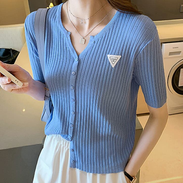 レディース ボーダー カーディガン アクリル ニットカーディガン 品番 Cocw Cocomomo ココモモ のレディースファッション通販 Shoplist ショップリスト