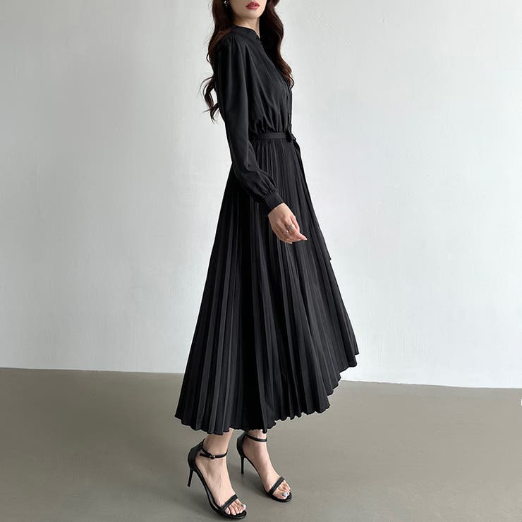 プリーツワンピース ロングワンピース オフィスカジュアル | COCOMOMO | 詳細画像37 