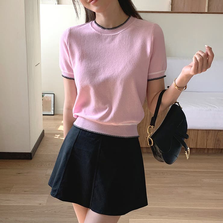 ステッチデザイン サマーニット 韓国ファッション | COCOMOMO | 詳細画像3 