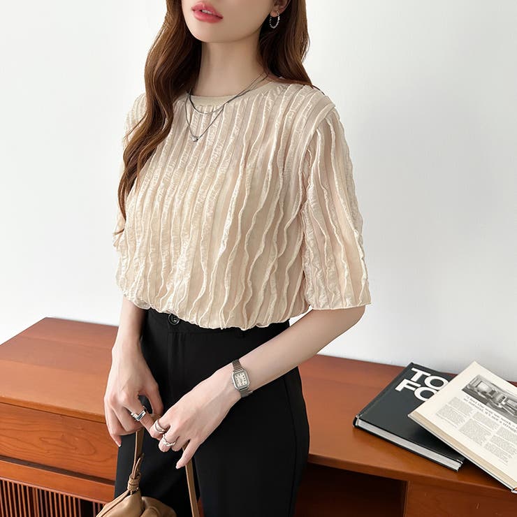 フリルトップス 半袖Tシャツ 夏トップス | COCOMOMO | 詳細画像14 