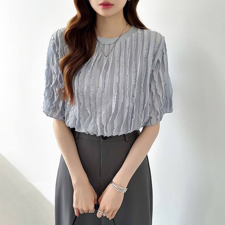 フリルトップス 半袖Tシャツ 夏トップス | COCOMOMO | 詳細画像18 