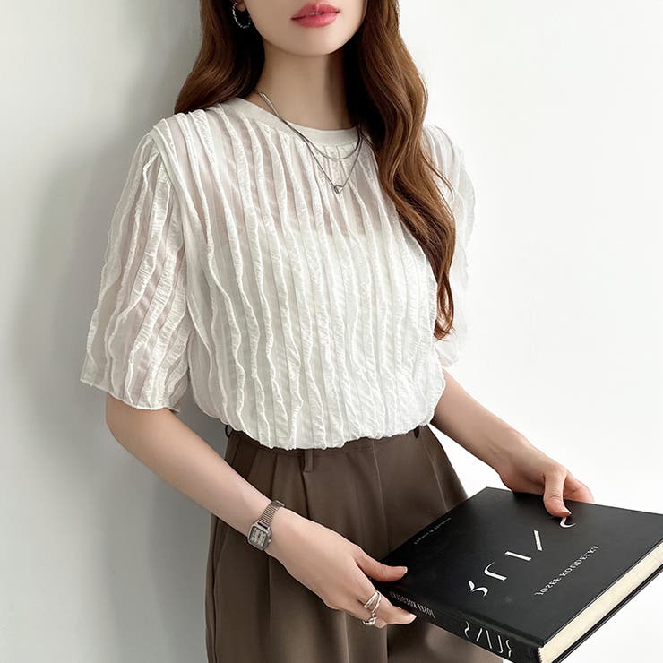 フリルトップス 半袖Tシャツ 夏トップス | COCOMOMO | 詳細画像27 