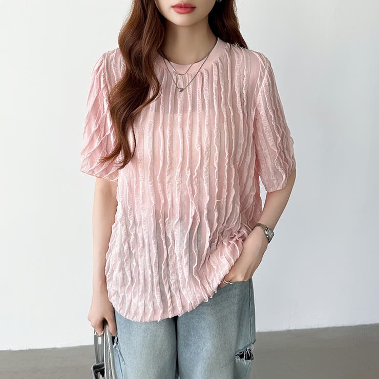 フリルトップス 半袖Tシャツ 夏トップス | COCOMOMO | 詳細画像28 