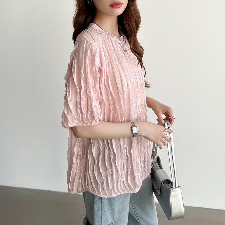 フリルトップス 半袖Tシャツ 夏トップス | COCOMOMO | 詳細画像29 