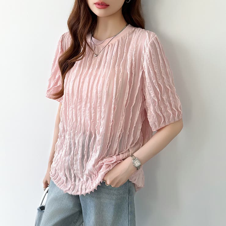 フリルトップス 半袖Tシャツ 夏トップス | COCOMOMO | 詳細画像30 