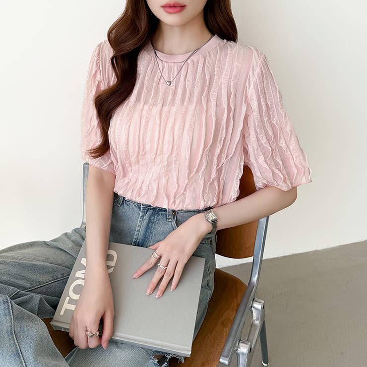 フリルトップス 半袖Tシャツ 夏トップス | COCOMOMO | 詳細画像33 