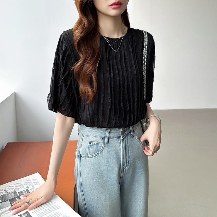 フリルトップス 半袖Tシャツ 夏トップス | COCOMOMO | 詳細画像41 