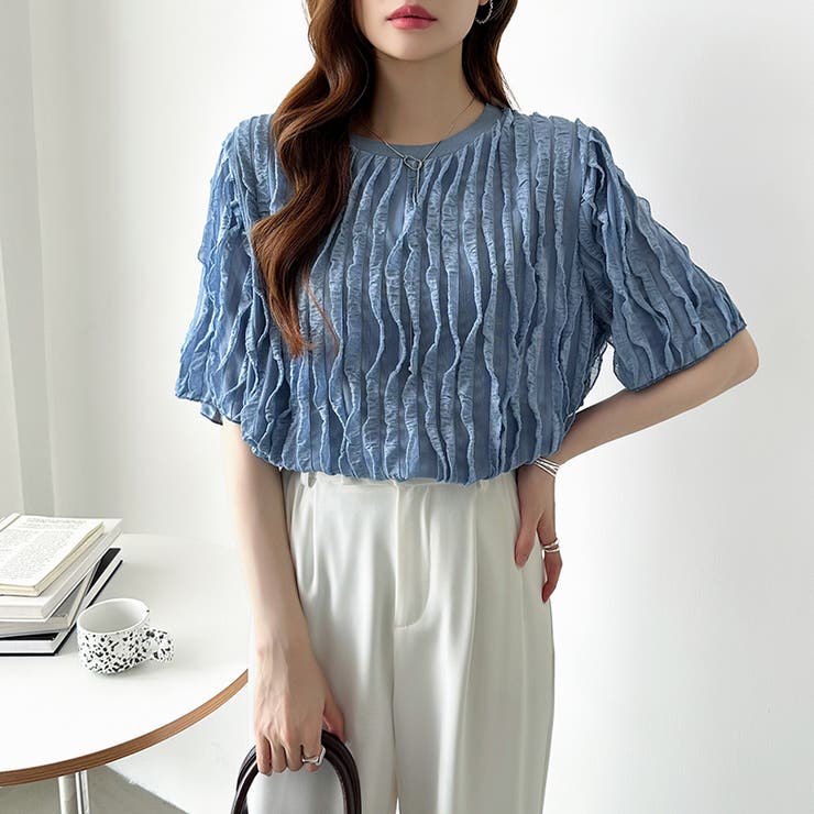 フリルトップス 半袖Tシャツ 夏トップス | COCOMOMO | 詳細画像5 