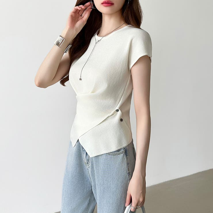 クロストップス サマーニット フレンチスリーブ | COCOMOMO | 詳細画像19 