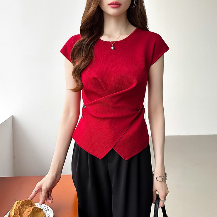 クロストップス サマーニット フレンチスリーブ | COCOMOMO | 詳細画像32 