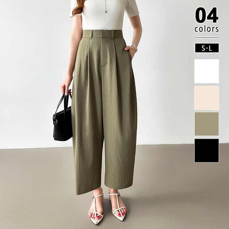 カーキ | カーブパンツ バレルレッグパンツ ワイドパンツ | COCOMOMO