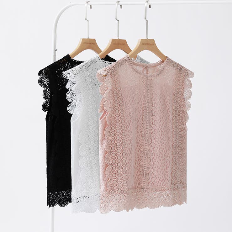 レーストップス スカラップ レースブラウス | COCOMOMO | 詳細画像10 