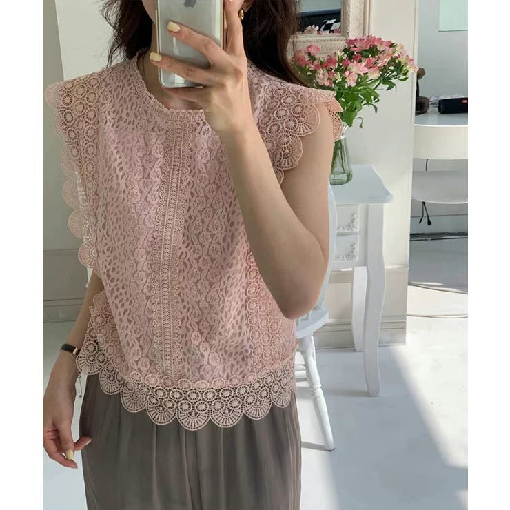 レーストップス スカラップ レースブラウス | COCOMOMO | 詳細画像5 