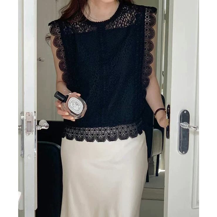 レーストップス スカラップ レースブラウス | COCOMOMO | 詳細画像8 